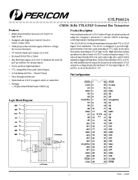 Datasheet GTLP16612A производства Pericom