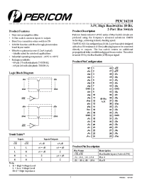 Datasheet PI3C16210A производства Pericom