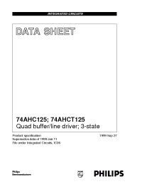 Datasheet 74AHC125 manufacturer Philips