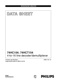 Datasheet 74HCT154DB manufacturer Philips