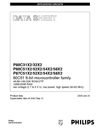 Datasheet 80C52X2 manufacturer Philips