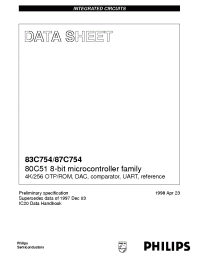 Datasheet 83C754 manufacturer Philips