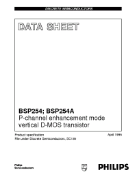 Datasheet BSP254A/RA manufacturer Philips