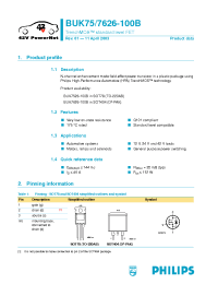 Datasheet BUK7526-100B manufacturer Philips