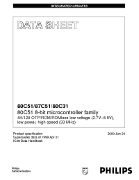 Datasheet P87C51SBAA производства Philips