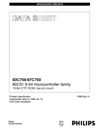 Datasheet P87C750EFAA manufacturer Philips