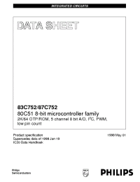 Datasheet S87C752-4A28 manufacturer Philips