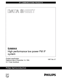 Datasheet SA604AN производства Philips