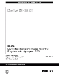 Datasheet SA636 производства Philips