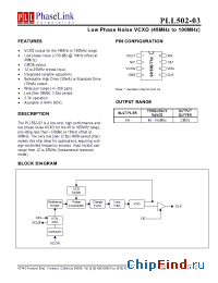 Datasheet P502-03HSC производства PhaseLink
