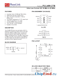 Datasheet P600-27BSC производства PhaseLink