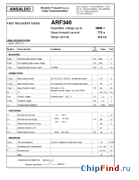Datasheet ARF340S26 производства Power Semiconductors