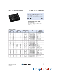 Datasheet IMX15 производства Power-One