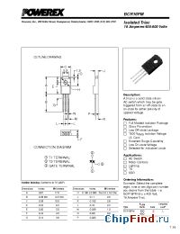 Datasheet BCR16PM-12L manufacturer Powerex