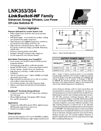 Datasheet LNK353 производства Power Integrations