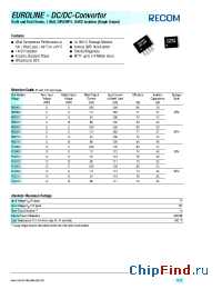 Datasheet R05005 manufacturer Recom