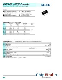 Datasheet R0505D manufacturer Recom