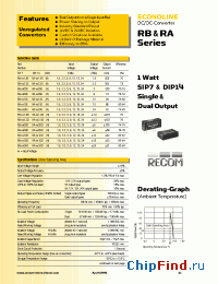 Datasheet RB-1205D производства Recom