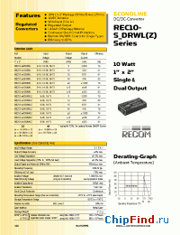 Datasheet REC10-1205SRWL производства Recom