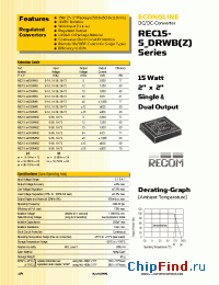 Datasheet REC15-1205SRWB производства Recom