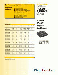 Datasheet REC30-2415DRWB производства Recom