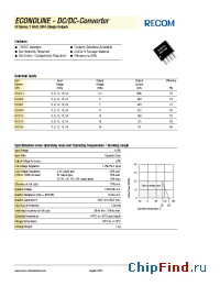Datasheet RI-0515 производства Recom