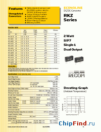 Datasheet RKZ-0515S manufacturer Recom