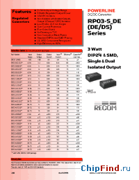 Datasheet RP03-0512SE manufacturer Recom