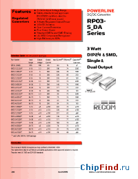 Datasheet RP03-1212SA manufacturer Recom