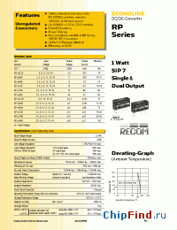 Datasheet RP-0512D manufacturer Recom