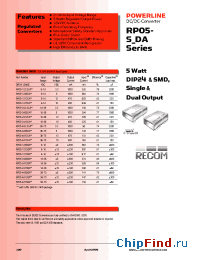 Datasheet RP05-2405DA manufacturer Recom