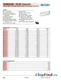 Datasheet RP05-2405SE производства Recom