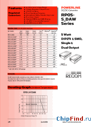 Datasheet RP05-4805SAW manufacturer Recom