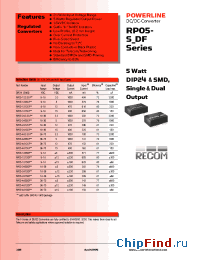 Datasheet RP05-4815DF manufacturer Recom