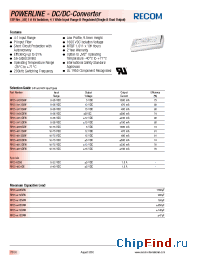Datasheet RP05-xx12DAW manufacturer Recom