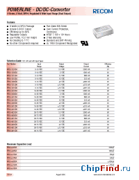 Datasheet RP08-1215DA manufacturer Recom