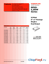 Datasheet RP10-2412SEW manufacturer Recom