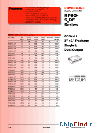 Datasheet RP20-241.5SF manufacturer Recom