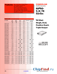Datasheet RP40-240512TE производства Recom