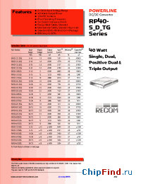 Datasheet RP40-240515TG manufacturer Recom