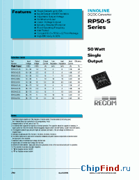 Datasheet RP50-2405S manufacturer Recom