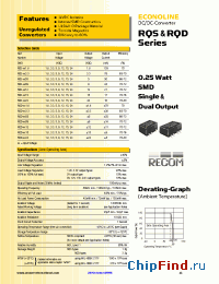 Datasheet RQD-1509 manufacturer Recom
