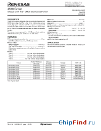 Datasheet M34518E8FP производства Renesas