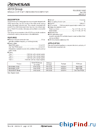 Datasheet M34519M8-XXXFP производства Renesas
