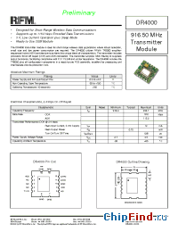Datasheet DR4000 производства RF Monolithics
