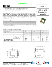 Datasheet DR4100 производства RF Monolithics