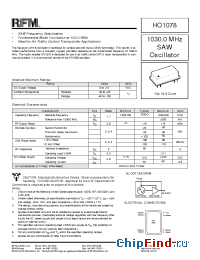Datasheet HO1078 производства RF Monolithics