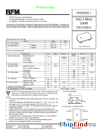 Datasheet HO4002-1 производства RF Monolithics