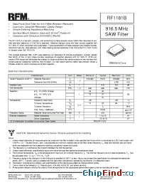 Datasheet RF1181B производства RF Monolithics