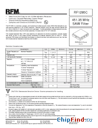 Datasheet RF1295C производства RF Monolithics